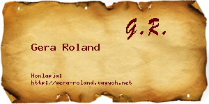 Gera Roland névjegykártya